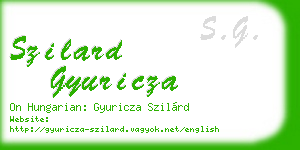 szilard gyuricza business card